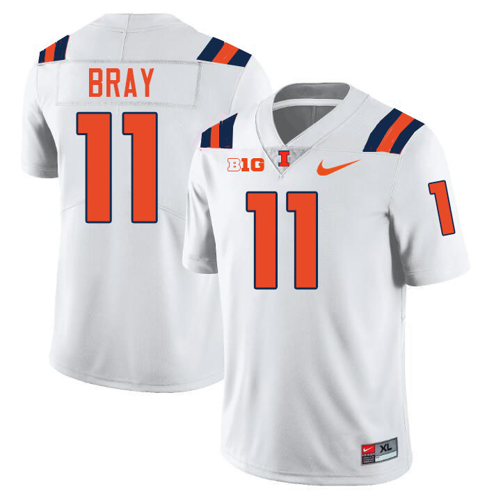 Men #11 Alex Bray Illinois Fighting Illini College Football Jerseys Stitched-White